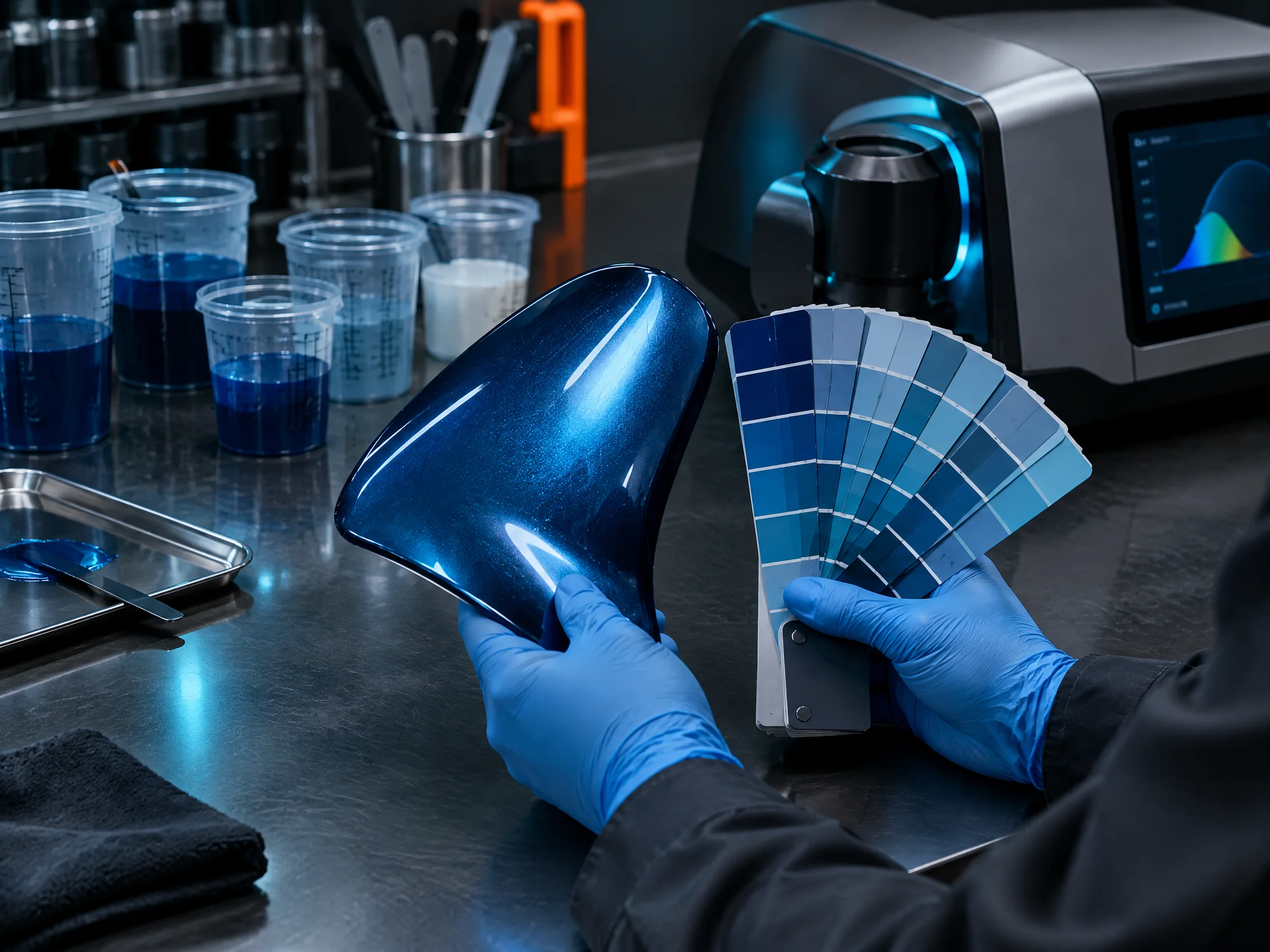 Automotive paint color matching tools and samples