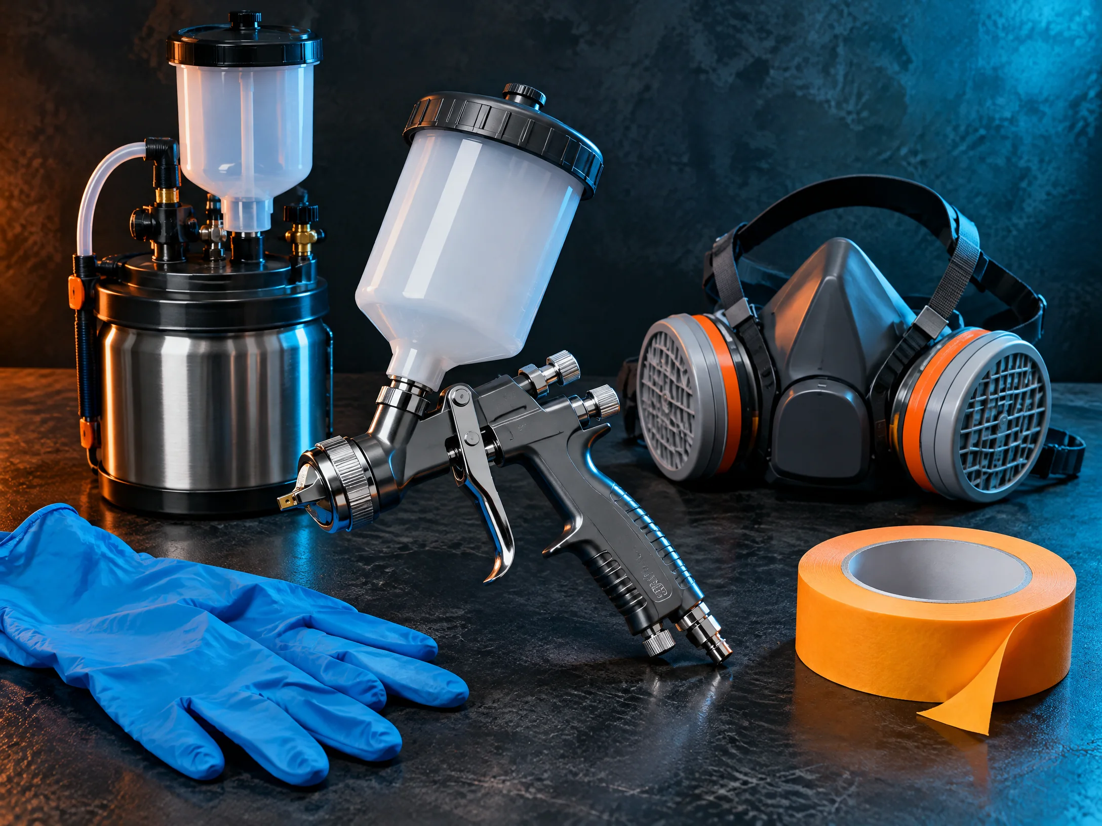 Professional spray equipment and refinishing safety supplies