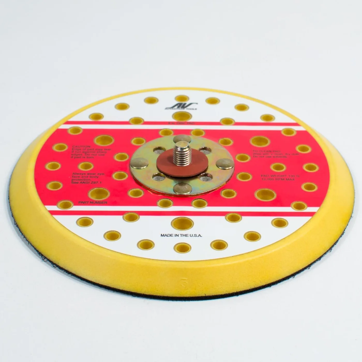 AVT.1260111.EA 6" LOW PROFILE VAC HOOK N LOOP PAD