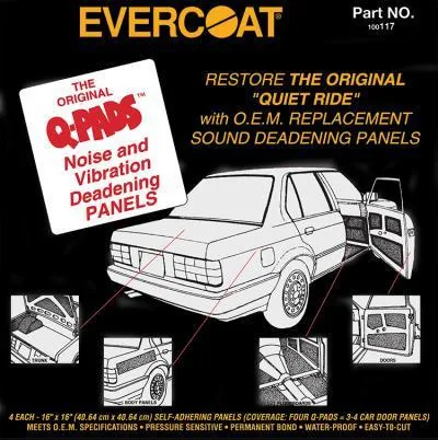 FIB.116 Evercoat® Q-Pad™ 100116 Sound Deadening Panel, 6 pk